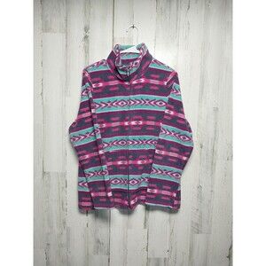 Sonoma Women's XL Full Zip Fleece Jacket Multicolor Aztec Prinprint Long Sleeves